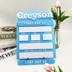 First Day of School Sign, Back to School Sign,Personalized School Sign,Kindergarten First Day of School Sign, First and Last Day School Sign