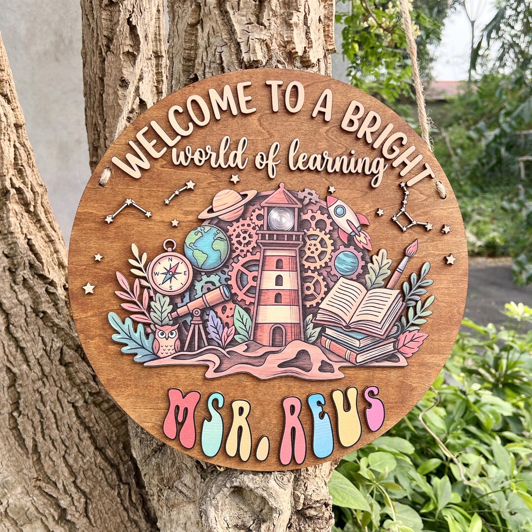 Personalized Teacher Door Hanger: 3D Classroom Name Sign - Etsy