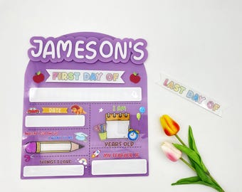 Personalized First Day of School Sign: Acrylic Photo Prop