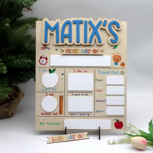 Personalized First & Last Day of School Board: Oak Plywood, Dry Erase