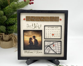 Custom Location Photo Frame | Personalized Map, Engagement Gift