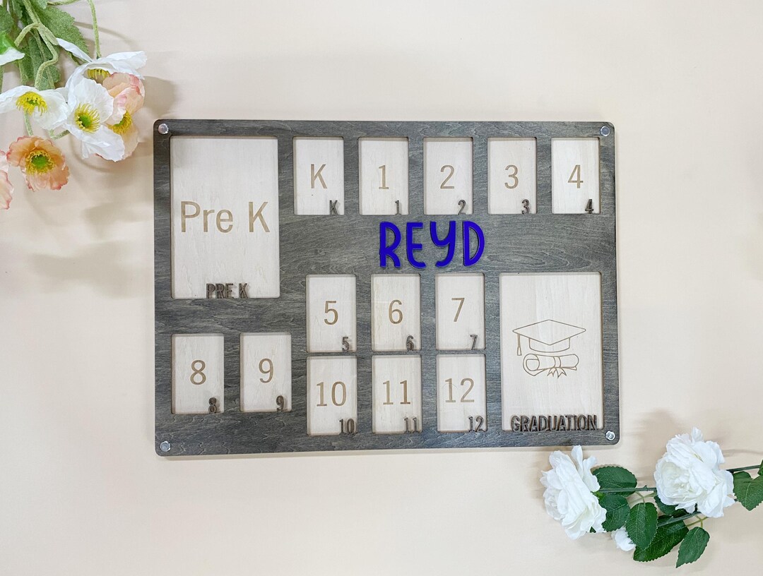 School Years Photo Frame, Pre K to Graduation School Picture Frame ...