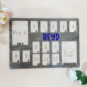 Personalized School Years Photo Frame: Pre-K to Graduation Picture Display