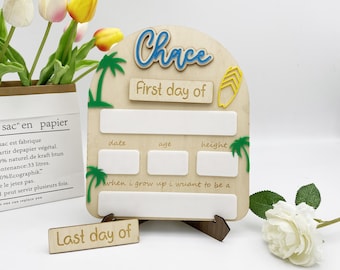 Personalized First Day of School Sign: Photo Prop Keepsake