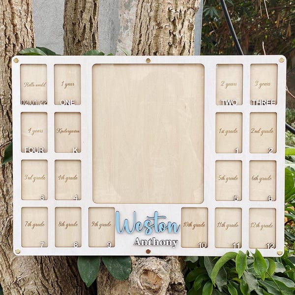 Personalized Photo Frames From Birth to Graduation| Kindergarten to Graduation Photo Frames| Custom School Photo Frames| Senior Picture Gift