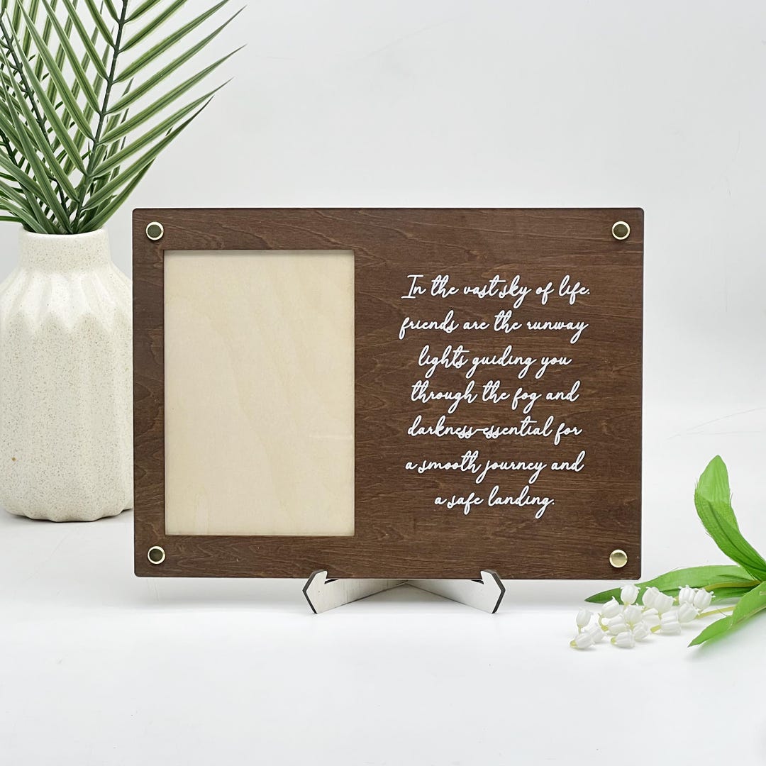 Custom Engraved Wood Photo Frame – Laser-etched Quote, Minimalist ...
