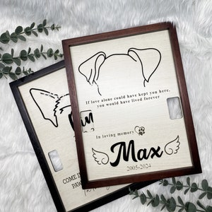 Custom Dog Ears Memorial: 3D Wood Pet Portrait