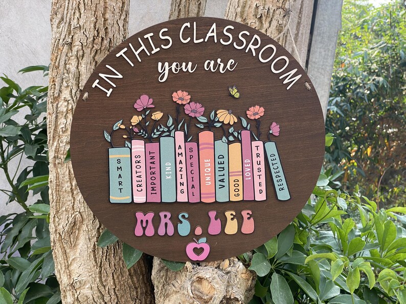 Personalized Teacher Door Hanger: Custom Classroom Welcome Sign - Etsy