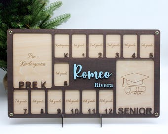 Personalized School Years Photo Frame: Pre-K to Graduation Picture Display