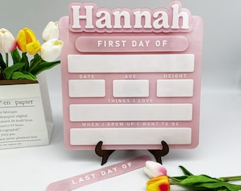 Personalized First Day of School Sign: Acrylic Photo Prop