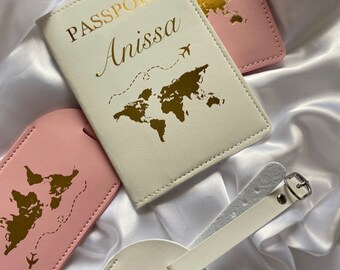 Protège passeport personnalisé | porte passeport | étui | housse | pochette | couverture | étiquette bagages | préparation valise voyage