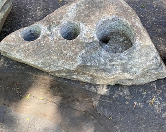 Natural Rock Planter with Drainage Holes