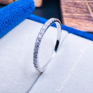 925 Sterling Silver Eternity Band Ring For Women, Dainty CZ Wedding Stackable Band, Minimalist Silver Promise Ring, Anniversary Gift For Her