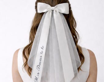 Braut hen do party Verlobung Hochzeit Brautschleier Schleife weiß Clip Braut