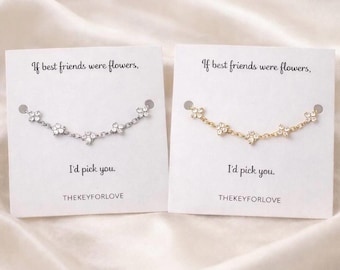 Wenn beste Freunde Blumen wären, würde ich dein silbernes Blumen Klee Armband wählen. passenden Freund Bestie Schmuck