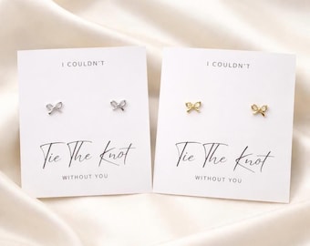 Binden Sie die Knoten Bogen Ohrringe Braut Brautjungfer Boxen Silber und Gold