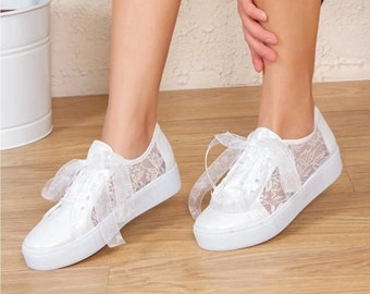 Wedding Sneakers,Wedding Shoes For Bride,Wedding Converse,Lace Sneakers,Lace Shoes,Bridal Shoes,Bridal Sneakers,Bride Gift