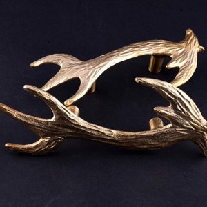 Antler Door Handle – Handcrafted Brass Pull Inspired by Nature and Rustic Design. (Set Of 2)