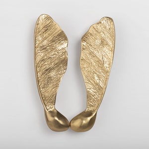 Cast Decorative Twirling Door Handles Pulls, Cabinet Handle, Drawer Handle, Brass/Gold Finish  ( Set Of 2 )