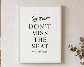 Funny Bathroom Rules Print, Toilet Rules Sign, Bathroom Wall Art, Guest Bathroom Decor, Restroom Printable, Minimalist Bathroom Poster