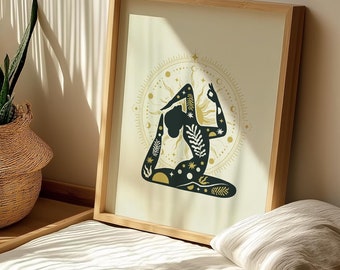 Minimalist Yoga Pose Print: Zen Home Gym Decor (Digital Download)