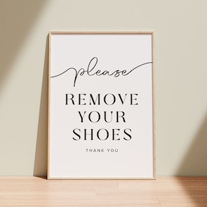 "Entferne deine Schuhe Schild: Minimalistischer Eingangsbereich ""Poster"" (Digitaler Download)"