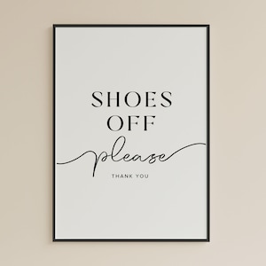 Shoes Off Please Sign: Minimalist Entryway Poster (Digital Download)