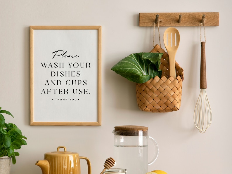 Printable Clean up Kitchen Sign: Please Wash Your Dishes and Cups After Printable Clean up Kitchen Sign: Please Wash Your Dishes and Cups After