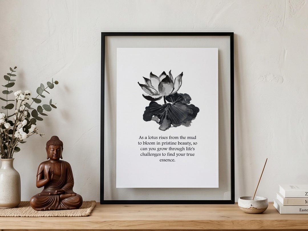 Lotus Flower Buddhist Quote Print: Inspirational Wall Art (digital ...