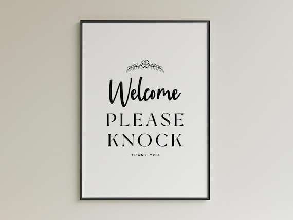 Please Knock Sign Printable | Welcome Please Knock Before Entering