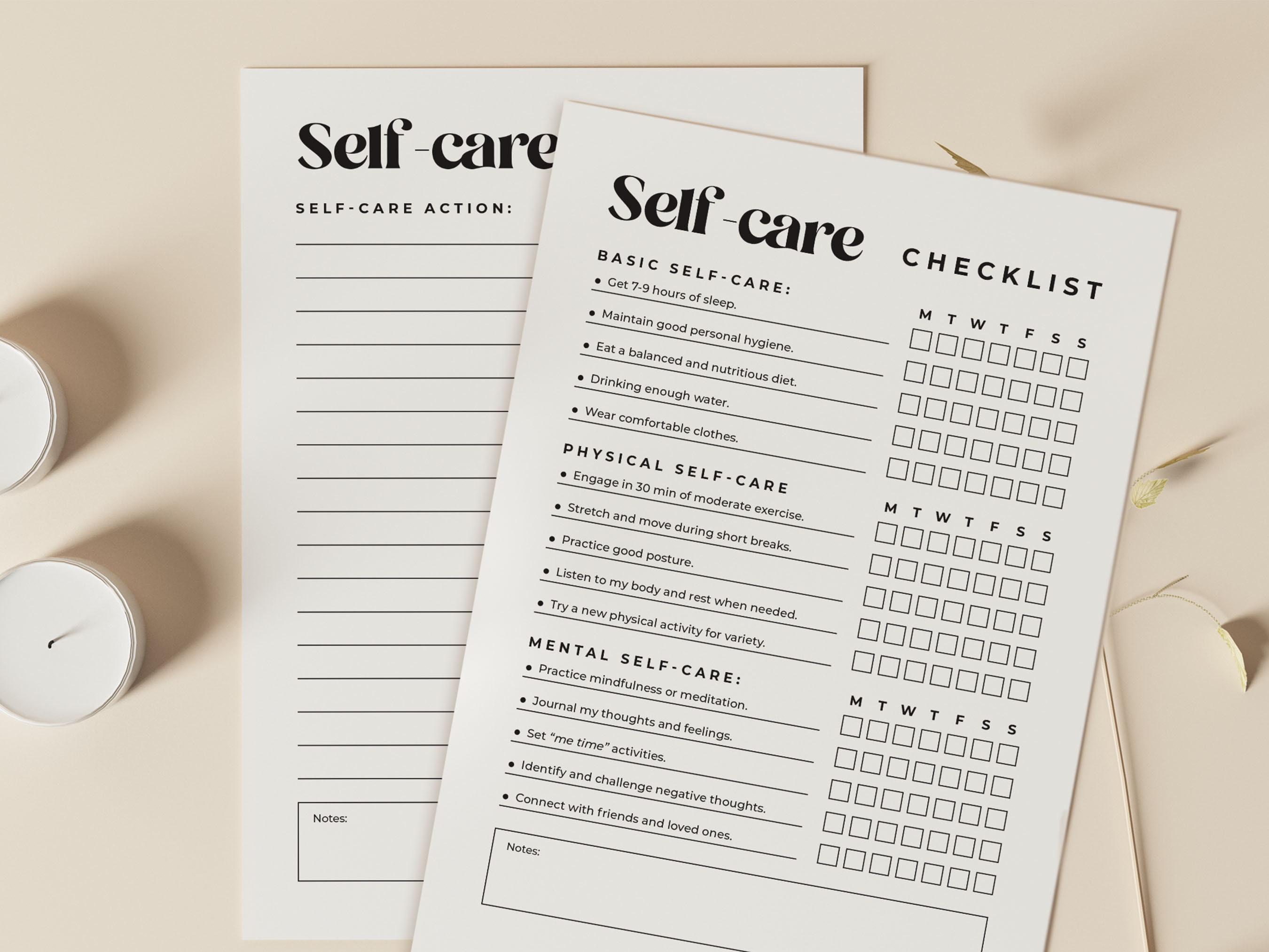 Self Care Checklist Printable PDF Template Self Care Routine - Etsy