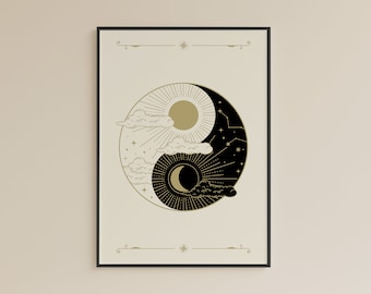 Yin Yang Print: Zen Spiritual Wall Art (Digital Download)