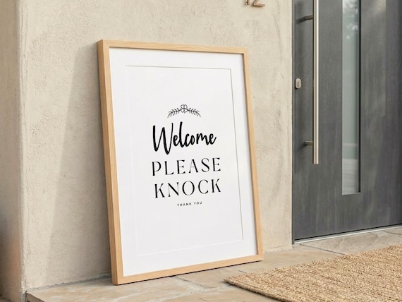 Please Knock Sign Printable | Welcome Please Knock Before Entering