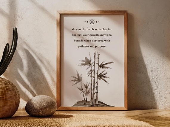 Zen Bambus motivierende Zitat Druck: ""Mindfulness"" Wandbild (digitaler  Download)" - Etsy.de