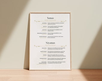Yamas Niyamas Yoga Art Print: Ashtanga 8 Limbs (Digital Download)