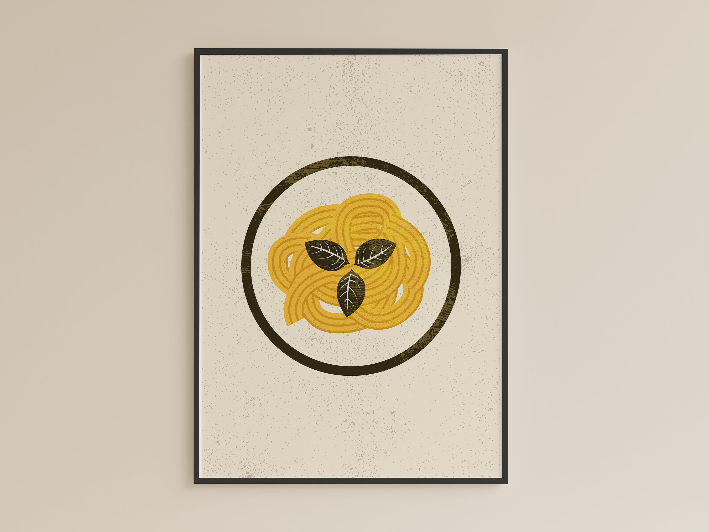 Printable Kitchen Decor: Italian Food Pasta on Plate Illustration Wall Art - Culinary Pasta Poster - Instant Download for Pasta Enthusiasts