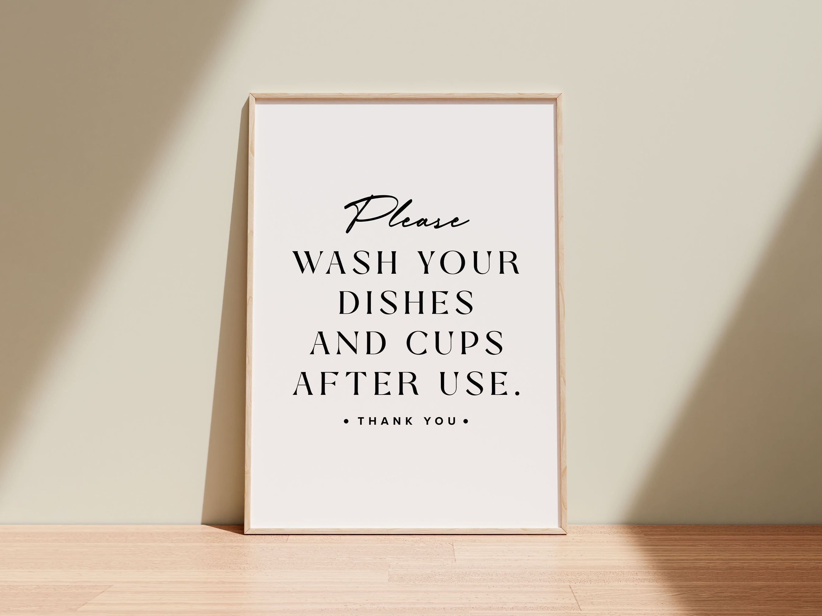 Printable Clean up Kitchen Sign: Please Wash Your Dishes and Cups After Printable Clean up Kitchen Sign: Please Wash Your Dishes and Cups After