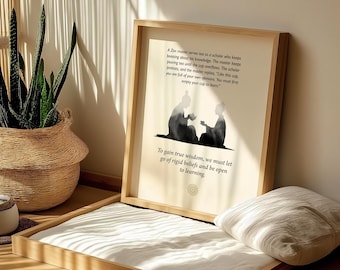 Buddhist Parable Print: The Empty Cup, Meditation Room Decor (Digital Download)