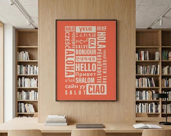 Hello in Different Languages Printable | Multilingual Classroom Decor | ESL Teacher Print | World Languages Poster | Digital Download