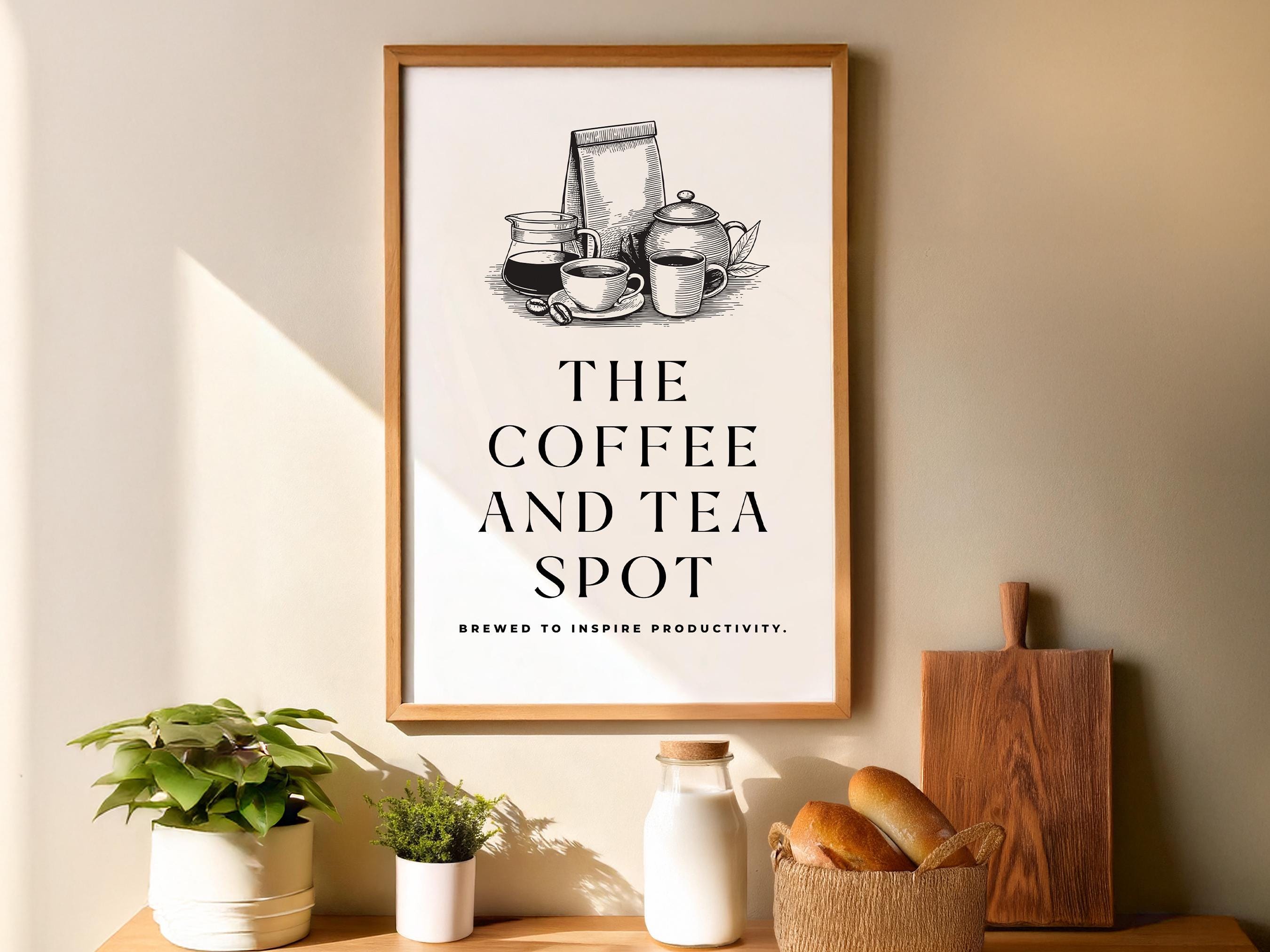 Coffee & Tea Spot Sign | Minimalist Kitchen Art (printable Digital