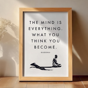 Citazioni di Buddha, citazioni motivazionali da parete, regalo per un amico buddista, la mente è tutto, citazioni buddiste, citazioni sulla compassione, download digitale