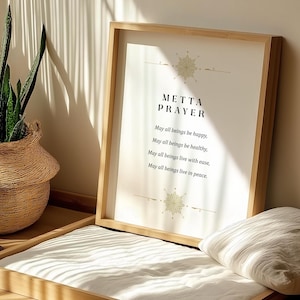 Metta Prayer Poster: Spiritual Buddhist Wall Art (Digital Download)
