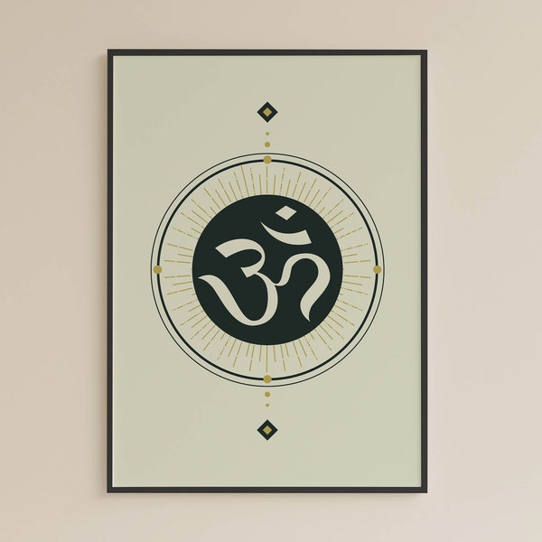 Printable Yoga Studio Decor: Om Symbol Wall Art, Spiritual Wall Decor Aum Symbol,  yoga poster, yoga gift printable, Digital Download