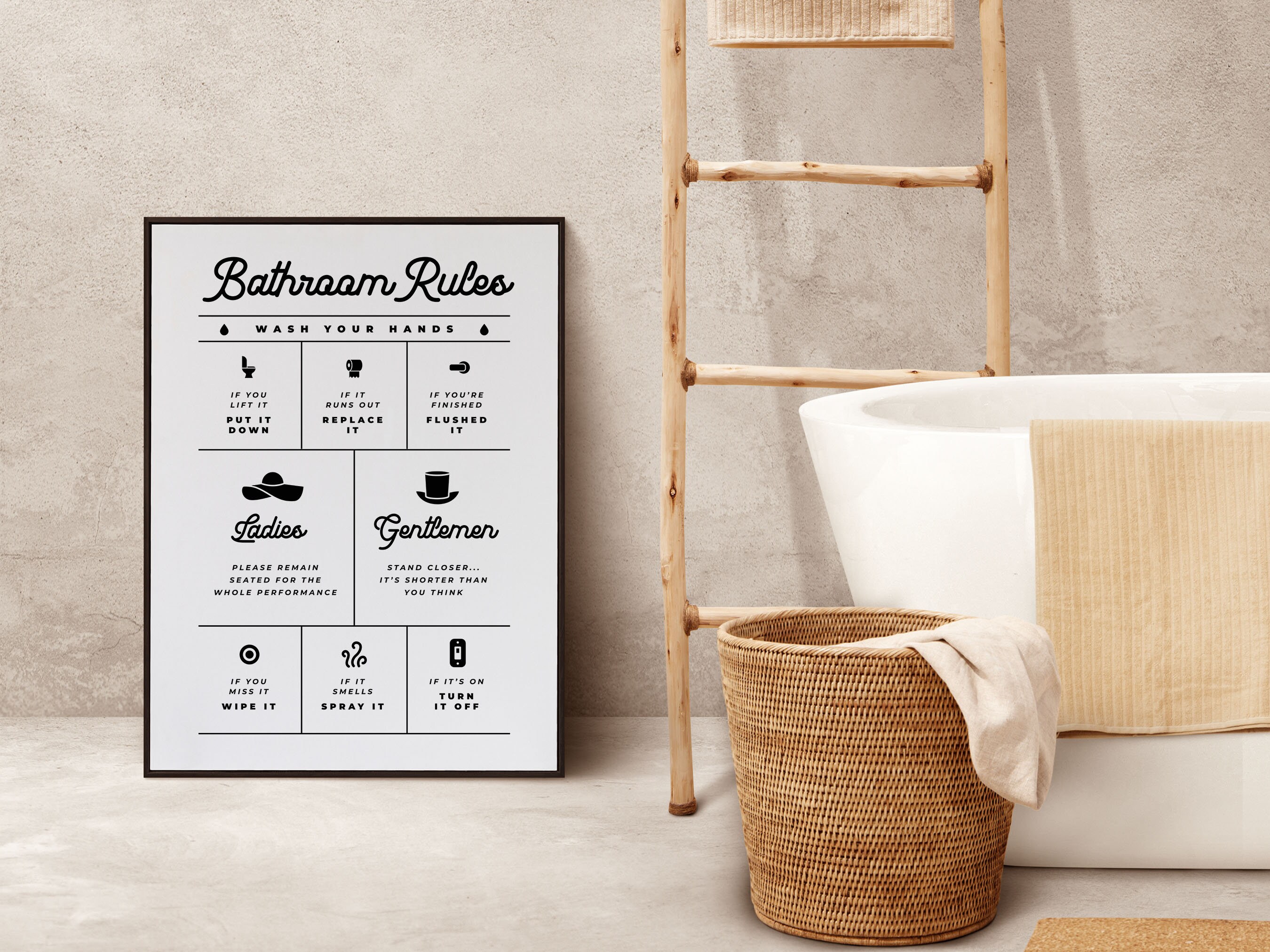 Bathroom Wall Art Decoration for Keeping the Toilet Clean - Etsy