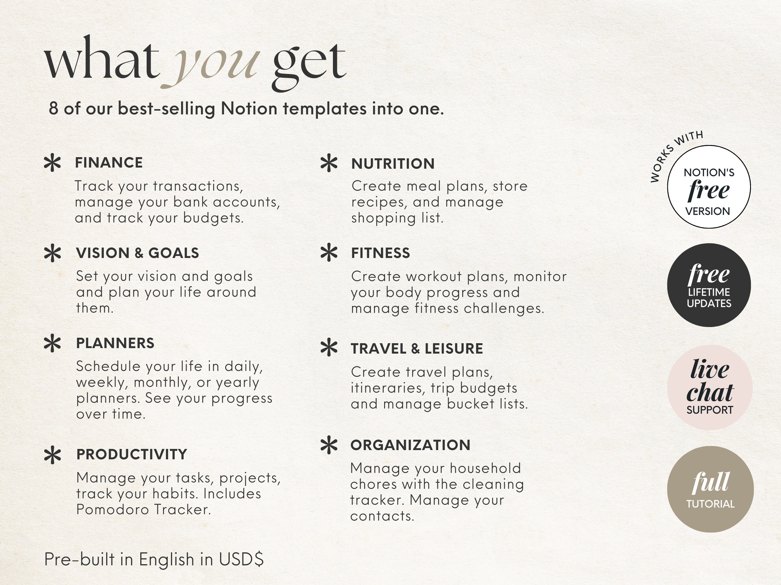 All in One Notion Template 2023 Ultimate Life Planner Notion - Etsy