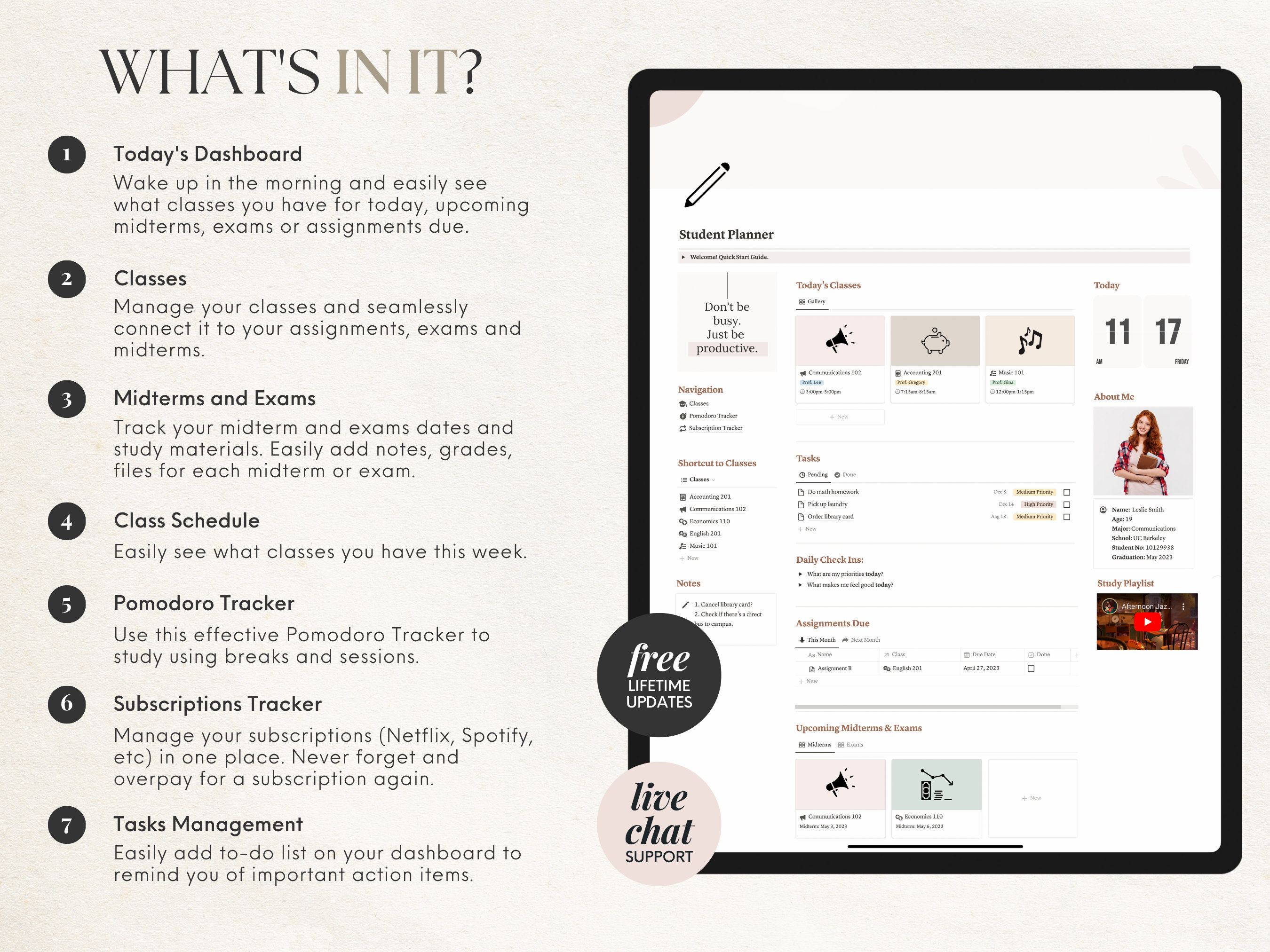 Notion Template Student Planner, Academic Planner, School Planner for ...