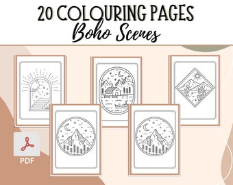Boho Colouring Pages for Adults, Printable Colouring Books for Women ...