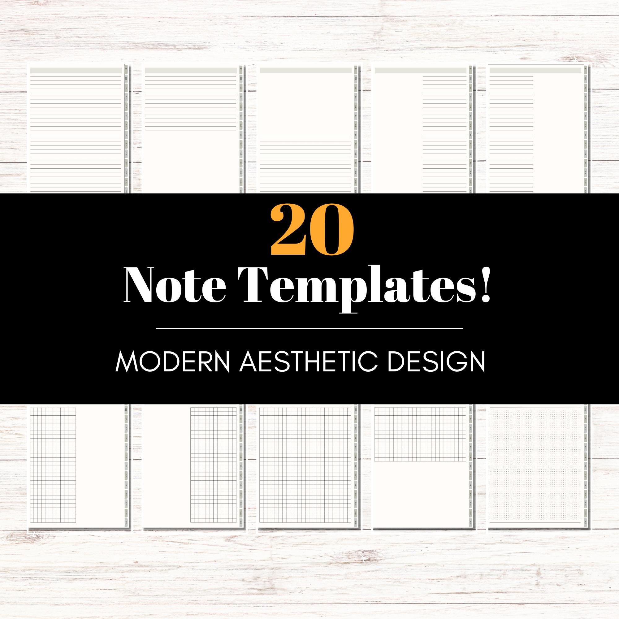 Digital Notebook With Hyperlinks, Goodnotes Templates Minimalist Design ...