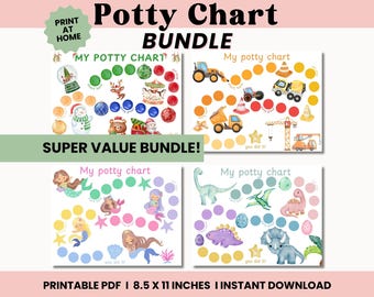 Potty Training Reward Chart For Toddler Toilet Training Printable Kids Visual Routine Chart Reward Sticker System Behaviour Tracker PDF