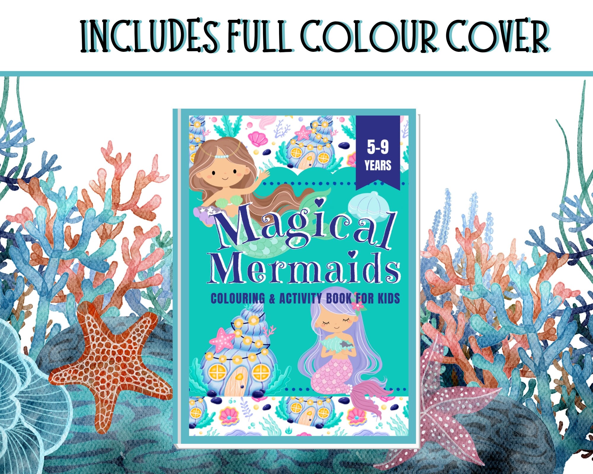 Mermaids Colouring Book for Kids Colouring and Activity Book for Ages 5 ...